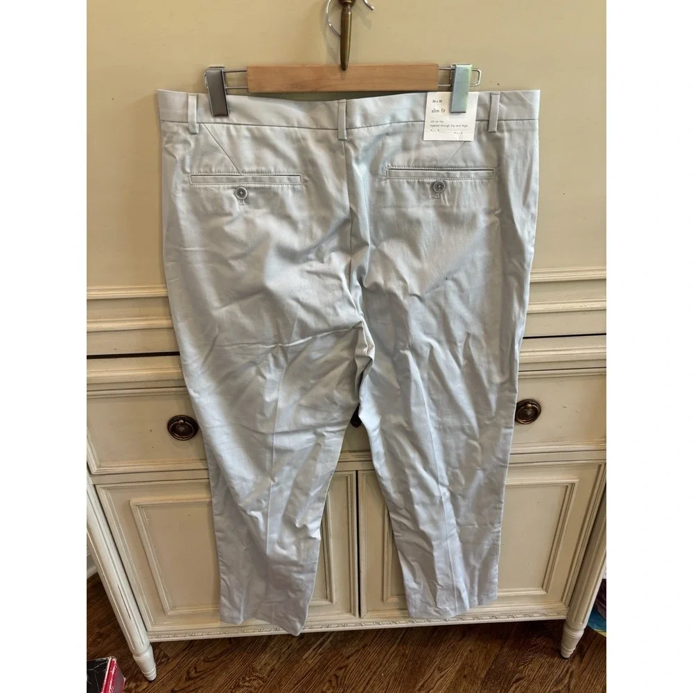Calvin Klein Slim Fit Gray Chino Pants 36x30 NWT Cotton Soft‎ Stretch Work Pants